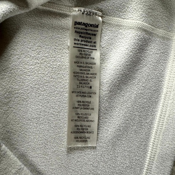 Patagonia Micro D Fleece Sweater Womens Small Birch White Outdoor Quarter Zip - Picture 11 of 16